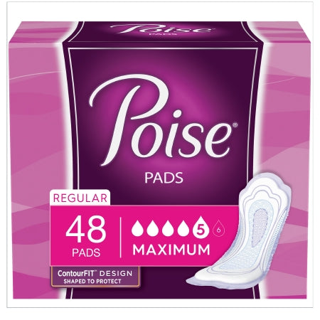 Kimberly Clark Poise Incontinence Pads - PAD, POISE, ORGINAL, MAXIMUM, REG LENGTH - 47199