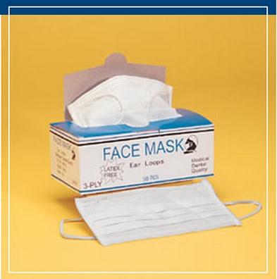 Keystone Adjustable Cap Corp Face Mask with Ear Loops - Face Mask, with Ear Loop, White - FM-EL-WHITE