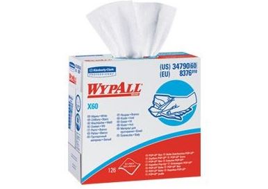 Kimberly-Clark Wypall X60 Wipers - WypAll X60 Hydroknit Quarter-Fold Wipers, White, 11" x 23" - K-C34770