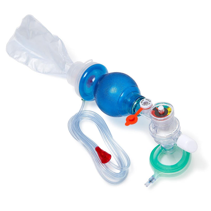 Medline Infant Manual Resuscitators - Infant Manual Resuscitator with Bag Reservoir, PEEP Valve, Manometer and 7' Oxygen Tube - CPRM3312PMX