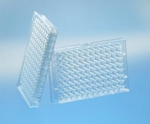 Greiner Bio-One 96 Well Polystyrene Cell Culture Microplate - 96-Well Strip Plate, 12 x U8 Strips, Round Bottom, Clear Polystyrene, Microlon, High Binding - 767071