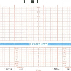 Graphic Controls Medical Chart Recording Papers - HP Fetal Monitor Recording Paper, Fan-Fold, Orange Grid, 5.894" x 49' - 7G30748696