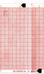 Graphic Controls Medical Chart Recording Papers - Zoll ECG Single-Channel Recording Paper, Red Grid, 3.54" x 59' - 32015945