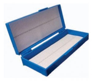 General data Company Inc Slide Boxes with Hinged Covers - BOX, SLIDE, 50-POS, ABS, HINGED COVER, BLUE - SB-50P-BH