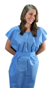 Genesis Disposables Deluxe SMS Exam Gowns - GOWN, BLUE, WOVEN, 43X55, XL - GEN13S