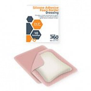 Gemco Gemcore360° Silicone Foam Dressing - Silicone Foam Dressing, Border, 3" x 3" - AM-WC-SFB33