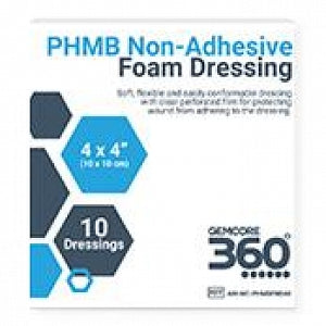 Gemco Gemcore360° PHMB Foam Dressing - PHMB Foam Dressing, Non-Border, 4" x 4" - AM-WC-PHMBFNB44