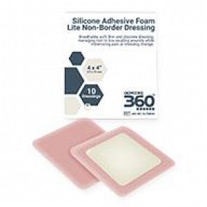 Gemco Gemcore360° Silicone Lite Foam Dressing - Silicone Lite Foam Dressing, Non-Border, 6" x 6" - AM-WC-SLFNB44