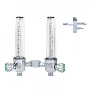 Genstar Technologies Aluminum Dual Oxygen Flowmeters - Aluminum Dual Oxygen Flowmeter, 0-15 LPM, Chemetron Adapter - FMD197A-15L-CH