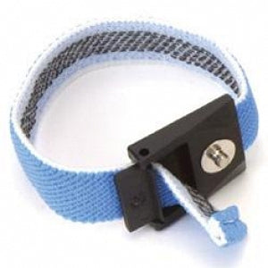 Desco Industries Adjustable Fabric Wrist Band - Static Control Wrist Strap, Fabric, Blue - WBB-AFWS