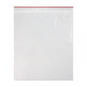 Minigrip Red Line Reclosable Poly Bags - Reclosable Poly Bag, Clear, 15" x 12" - MGRL2P1215