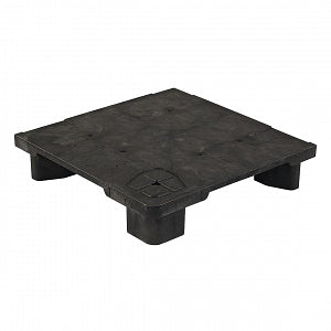 Grainger Pallets - Black Stackable Recycled High Density Polyethylene Four-Way Pallet, 24" x 24" x 5.5" - 38TA10