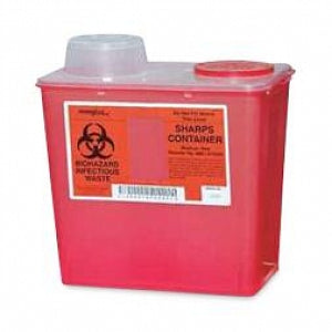 Covidien Sharps Container with Chimney Top - Sharps Container with Chimney Top, Red, 2 gal. - 0SCM019285