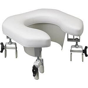 Graham-Field Lumex Multi-Position Padded Raised Toilet Seat - Lumex Multi-Position Open Padded Raised Toilet Seat, Angle and Height Adjustable, 4-3/4" W, 300 lb. Capacity - 6497A