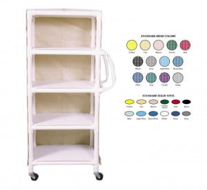 Graham-Field PVC Linen Cart With Cover - 4-Shelf Linen Cart with Cover, Small, 20" x 33" x 65" - 8524