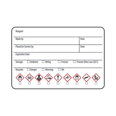 GHS Labels Self-Laminating GHS Label - White - 3"W x 1.5"H