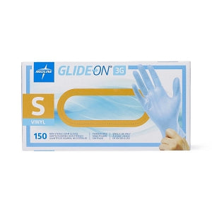 Medline Glide-On 3G Vinyl Exam Gloves - Glide-On 3G Stretch Vinyl Exam Gloves, Powder-Free, Size S - GLIDE711