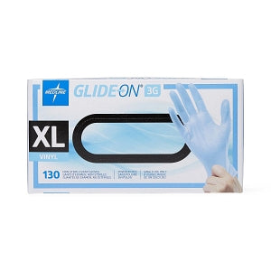 Medline Glide-On 3G Vinyl Exam Gloves - Glide-On 3G Stretch Vinyl Exam Gloves, Powder-Free, Size XL - GLIDE714