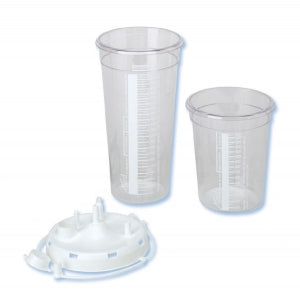 Allied Healthcare Products Rigid Disposable Suction Canisters with DISS Lid - Suction Canister, Rigid Canister, DISS, 2400 cc - 20-08-0001