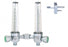 Genstar Technologies Aluminum Dual Oxygen Flowmeters - Brass Dual Oxygen Flowmeter, 0-15 LPM, with T-Bar, Puritan Bennett Adapter - FMD197B-15LT-PB