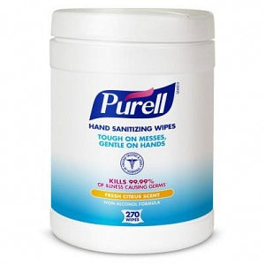 Gojo Purell Sanitizing Wipes - Wipes with Benzalkonium Chloride, Sterile, 270-Count - 9113-06