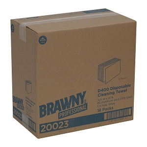 Georgia-Pacific Brawny D400 Disposable Cleaning Wipes - Brawny Industrial D400 Quarter-Fold Cleaning Wipes, White - 20023