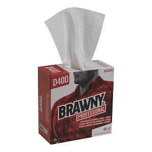 Georgia-Pacific Brawny D400 Disposable Cleaning Wipes - Brawny Industrial Medium-Weight All-Purpose Double Recreped Wipes in Popup Box - 20070/03