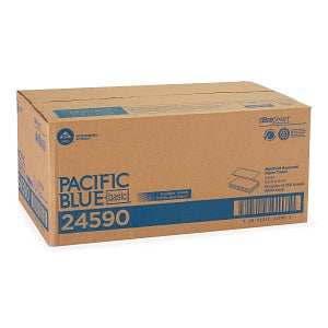 Georgia-Pacific Pacific Blue Basic Multifold Paper Towels - Pacific Blue Basic Multifold Paper Towel, EPA Compliant, White, 9.2" x 9.4" - 24590