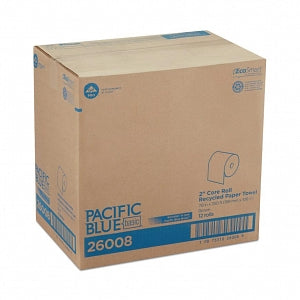 Georgia-Pacific Pacific Blue Basic EPA Compliant Towel Rolls - Pacific Blue Basic EPA-Compliant Paper Towel Roll with 2" Core, Brown, 350'/Roll - 26008