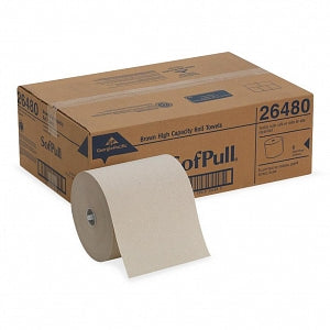 Georgia-Pacific SofPull Paper Towel Rolls - SofPull High-Capacity Hard-Wound Recycled Paper Towel Roll, Brown, 7.87" W x 1, 000' L - 26480