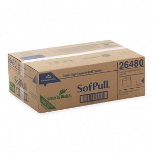 Georgia-Pacific SofPull Paper Towel Rolls - SofPull High-Capacity Hard-Wound Recycled Paper Towel Roll, Brown, 7.87" W x 1, 000' L - 26480