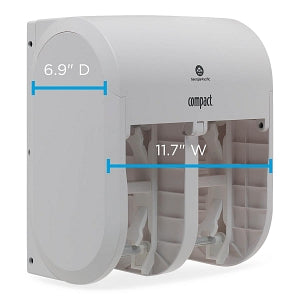 Georgia Pacific Coreless 4-Roll Toilet Paper Dispensers - Compact Quad 4-Roll Vertical Tissue Dispenser, White - 56747A