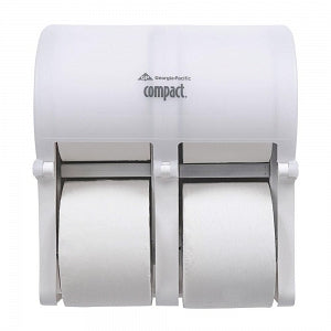 Georgia Pacific LLC Quad Tran Compact Bath Tissue Dispensers - Tissue Compact Dispenser, Vertical, 4 Roll - 56747