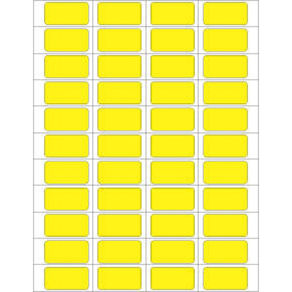 Label Laser Piggyback Paper Permanent 4 1 7/10" X 27/32" Yellow 44 Per Sheet, 100 Sheets Per Package