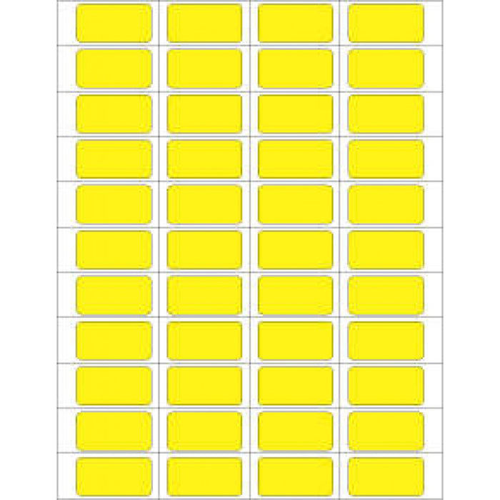 Label Laser Piggyback Paper Permanent 4 1 7/10" X 27/32" Yellow 44 Per Sheet, 100 Sheets Per Package