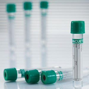 Greiner VACUETTE Sodium Heparin Blood Tubes - VACUETTE Blood Collection Tube, Green, 4 mL, 13 x 75 mm - 454030