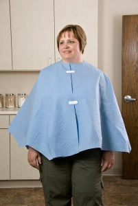 Little Rapids Poncho Exam Capes - Poncho Exam Cape with Extra Coverage, 56" x 28", Blue - 15568