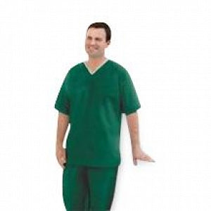 Little Rapids Nonwoven Scrub Tops - Unisex Nonwoven Scrub Top, Size M (38"-40"), Green - 62211