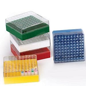 Globe Scientific Inc BioBox for Vials - BIOBOX, 100-PLACE, PC, 1&2ML VIALS, BLU, 5/BX - 3050B