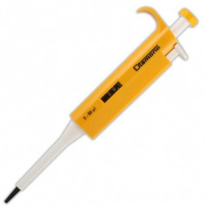 Globe Scientific Adjustable-Volume Diamond Micropipettes - PIPETTE, ADJUST VOL, 5-50UL, YELLOW - 3301-50