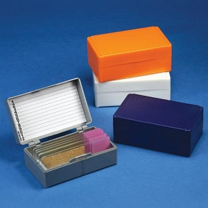 Globe Scientific Microscope Slide Storage Box - BOX, SLIDE STRG, 12-PL, CORK LINED, BLUE - 513072B