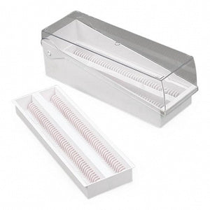 Globe Scientific Slide Storage Boxes with Removable Trays - BOX, SLIDE STORAGE, W/HINGED LID, 100PL, WHT - 513250W