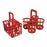 Globe Scientific Red HDPE Bottle Carriers - BOTTLE CARRIER, 6 PLACE, 95MM, HDPE, RED, EA - 600395