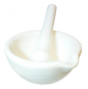 GSC International Porcelain Mortar and Pestle - MORTAR & PESTLE, PORCELAIN 130ML CAPACITY - 4-13021