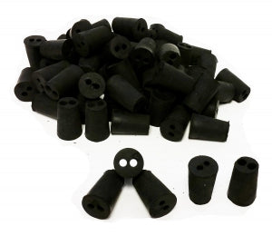 GSC International 2-Hole Rubber Stoppers - STOPPER RUBBER, SIZE 0, 2-HOLE - RS-0-2