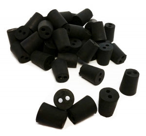 GSC International 2-Hole Rubber Stoppers - STOPPER RUBBER, SIZE 2, 2-HOLE - RS-2-2