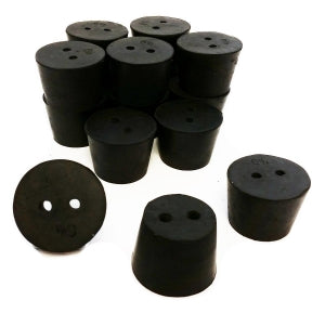 GSC International 2-Hole Rubber Stoppers - STOPPER RUBBER, SIZE 6.5, 2-HOLE - RS-6.5-2