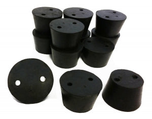 GSC International 2-Hole Rubber Stoppers - STOPPER RUBBER, SIZE 8, 2-HOLE - RS-8-2