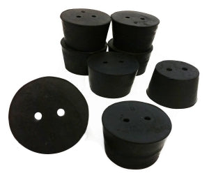 GSC International 2-Hole Rubber Stoppers - STOPPER RUBBER, SIZE 9, 2-HOLE - RS-9-2