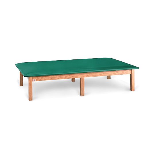 Hausmann Upholstered Mat Platforms - Bariatric Mat Platform, 4' x 7', Oak / Green - 1412-47-346-121